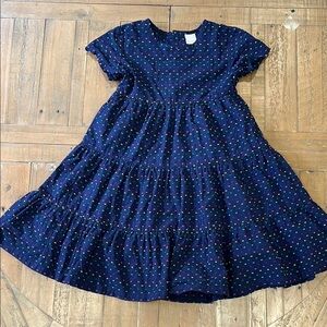 Hanna andersson navy rainbow Swiss dot dress